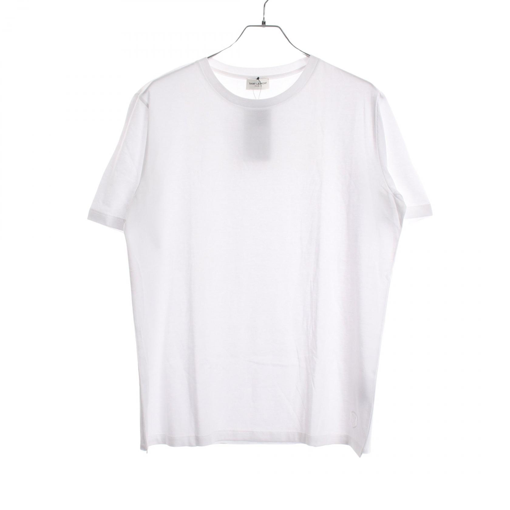 サンローランパリ SAINT LAURENT PARIS ロゴ刺繍 半袖Tシャツ 衣料品 トップス コットン メンズ ホワイト系 467930 【中古】