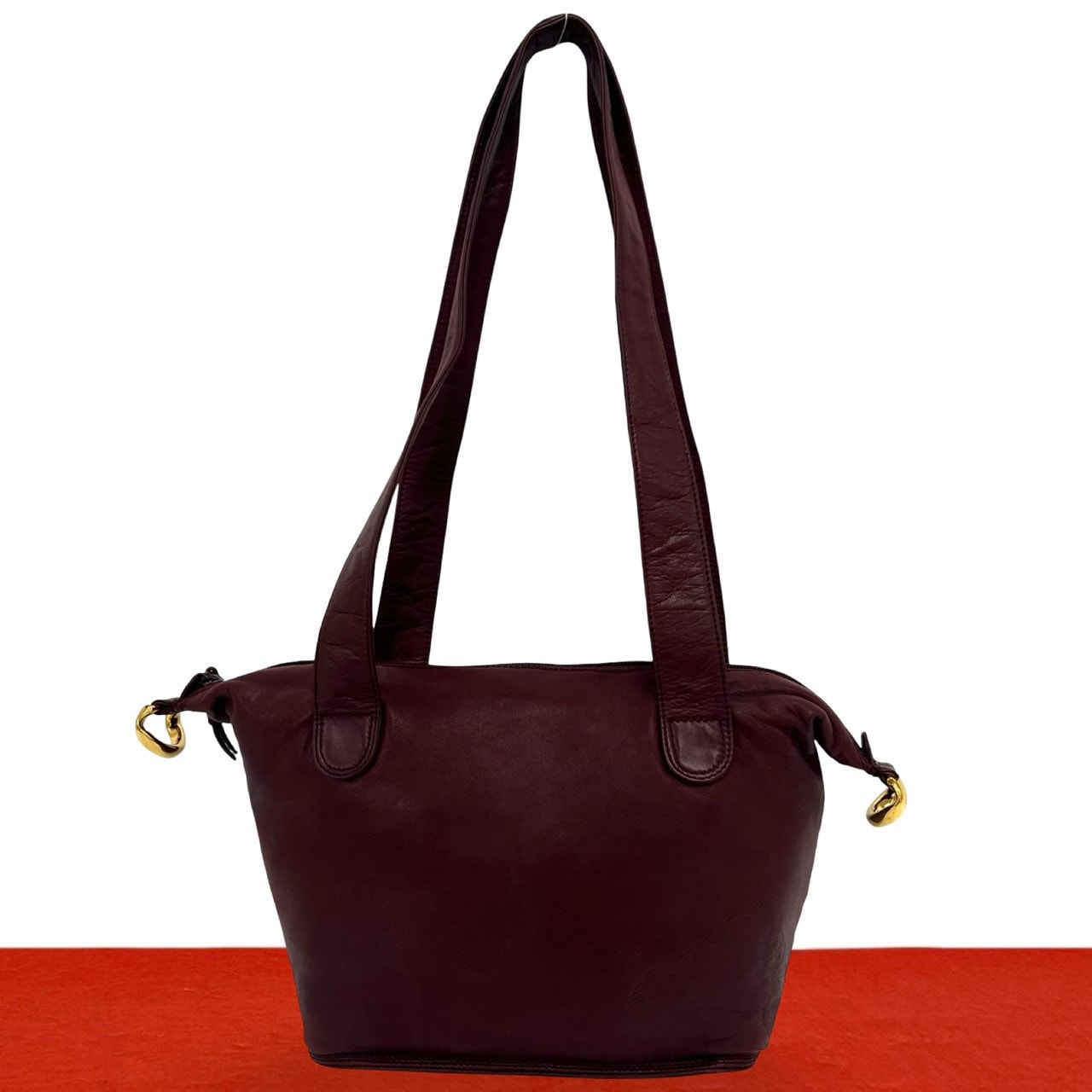 LOEWE ロエベ アナグラム ロゴ レザー ショルダーバッグ ワインレッド
 19356