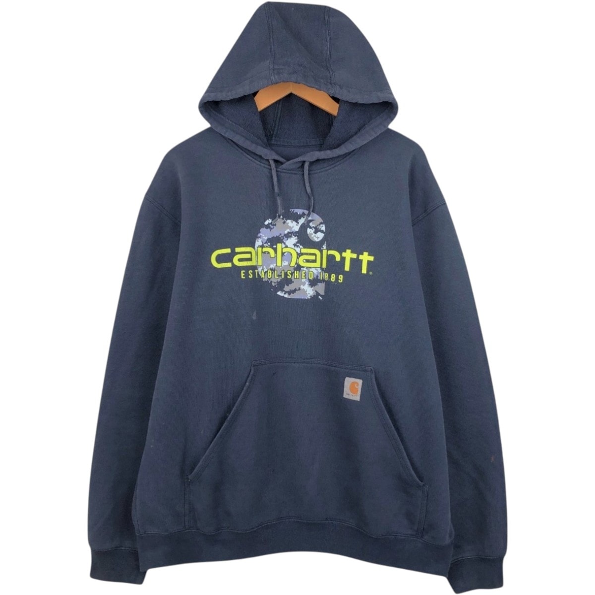 古着 カーハート Carhartt ORIGINAL FIT 迷彩柄 スウェットプルオーバーパーカー メンズL相当/eaa675319