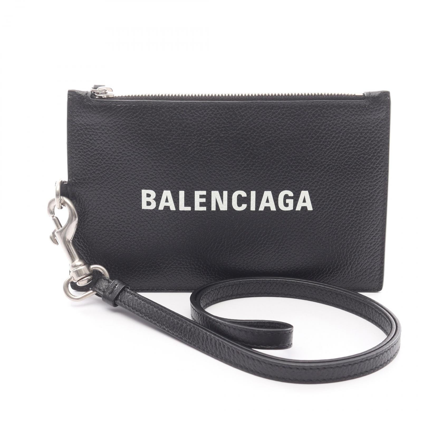 バレンシアガ BALENCIAGA フラグメントケース コインケース 財布 レザー メンズ ブラック系 616015 【中古】