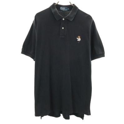 Polo by Ralph Lauren ポロバイラルフローレン 半袖 鹿の子 ポロシャツ L ブラック
