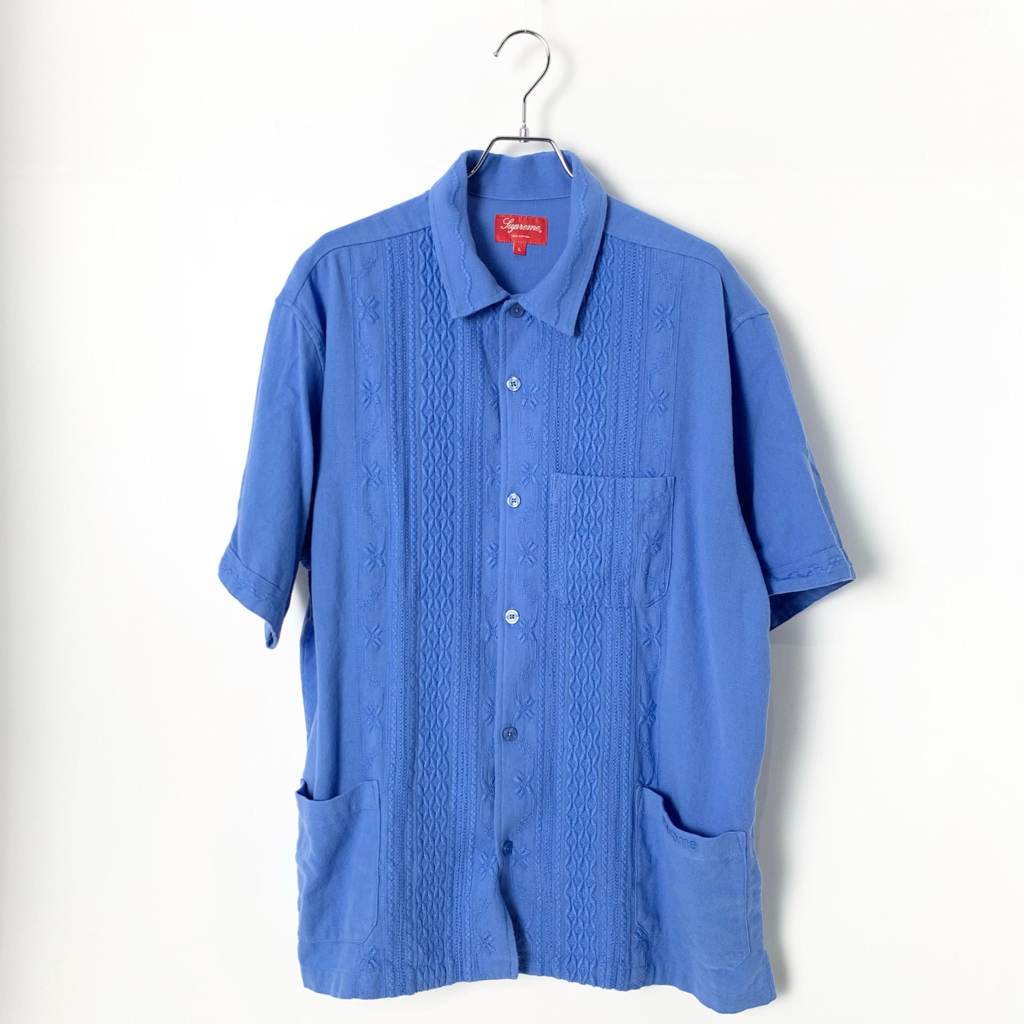 Supreme 20ss Embroidered S/S Shirt "Blue"
