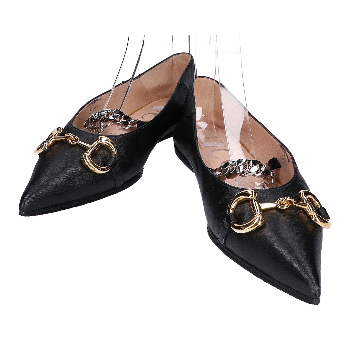 グッチ 621161 ホースビット ポインテッドトゥ フラットパンプス/ 39