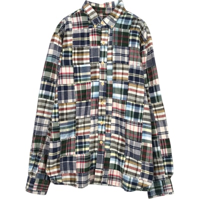 古着 ブルックスブラザーズ Brooks Brothers Est.1818 長袖 ボタンダウンチェックシャツ メンズL相当/eaa666731