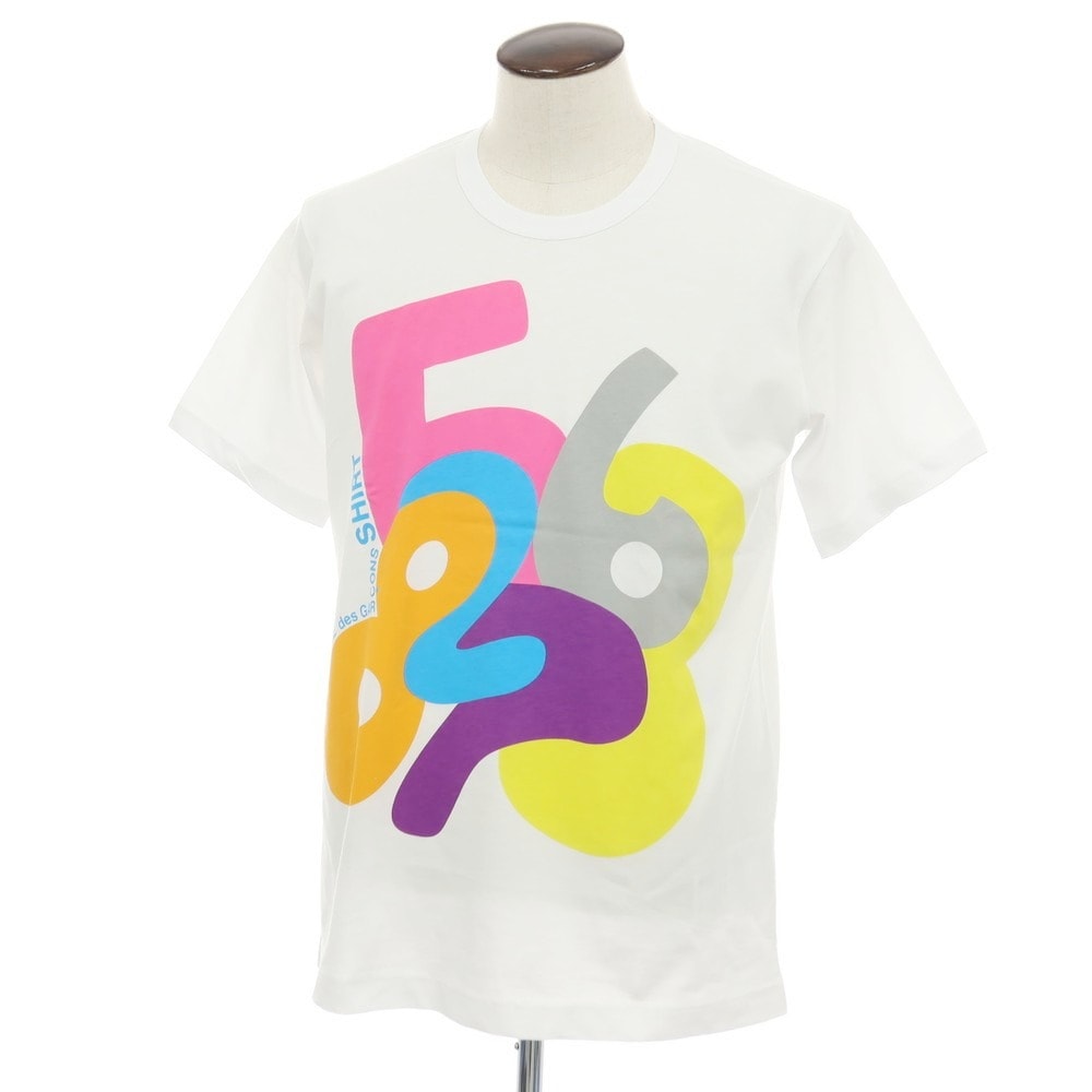 【中古】コムデギャルソンシャツ COMME des GARCONS SHIRT 2025年秋冬 コットン クルーネック 半袖Tシャツ ホワイト【サイズXL】【メンズ】