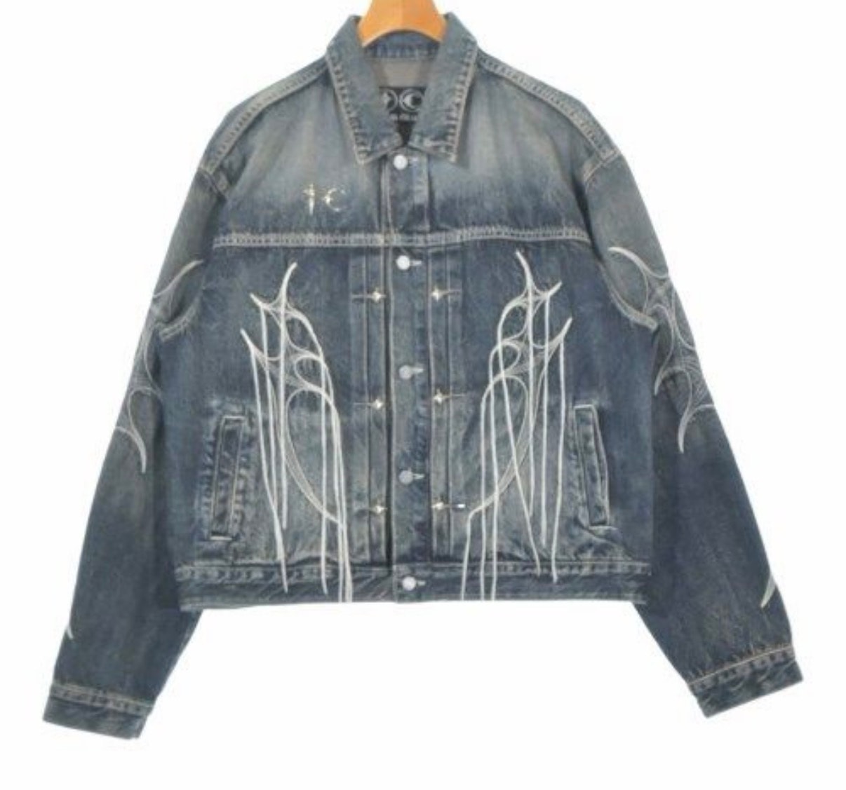 THUG CLUB Tribal Tree Denim Jacket "Blue"