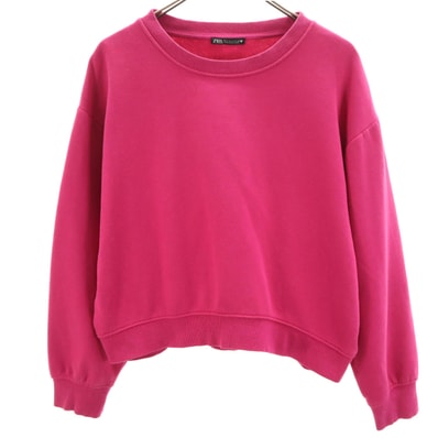 ZARA ザラ 長袖 スウェット トレーナー L ピンク 裏起毛