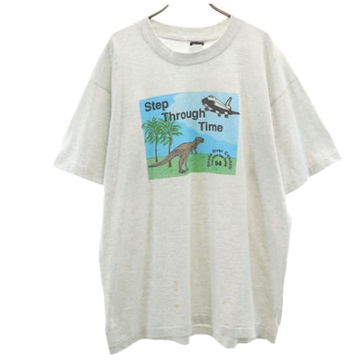 FRUIT OF THE LOOM BEST フルーツオブザルーム ベスト 90s USA製 オールド Step Through Time 半袖 Tシャツ シングルステッチ 飛行機 恐竜