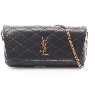 サンローランパリ SAINT LAURENT PARIS Gaby フォンホルダー ショルダーバッグ バッグ レザー レディース ブラック系 7540511EL071000 【新品】