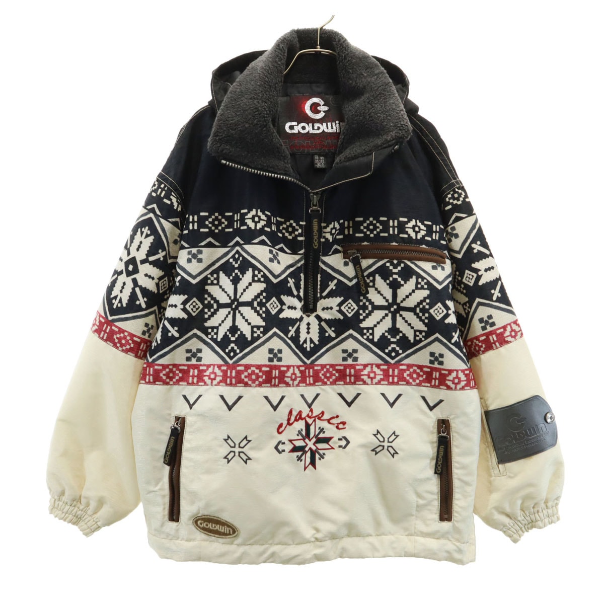 GOLDWIN ゴールドウイン 総柄 アノラックパーカー M アイボリー