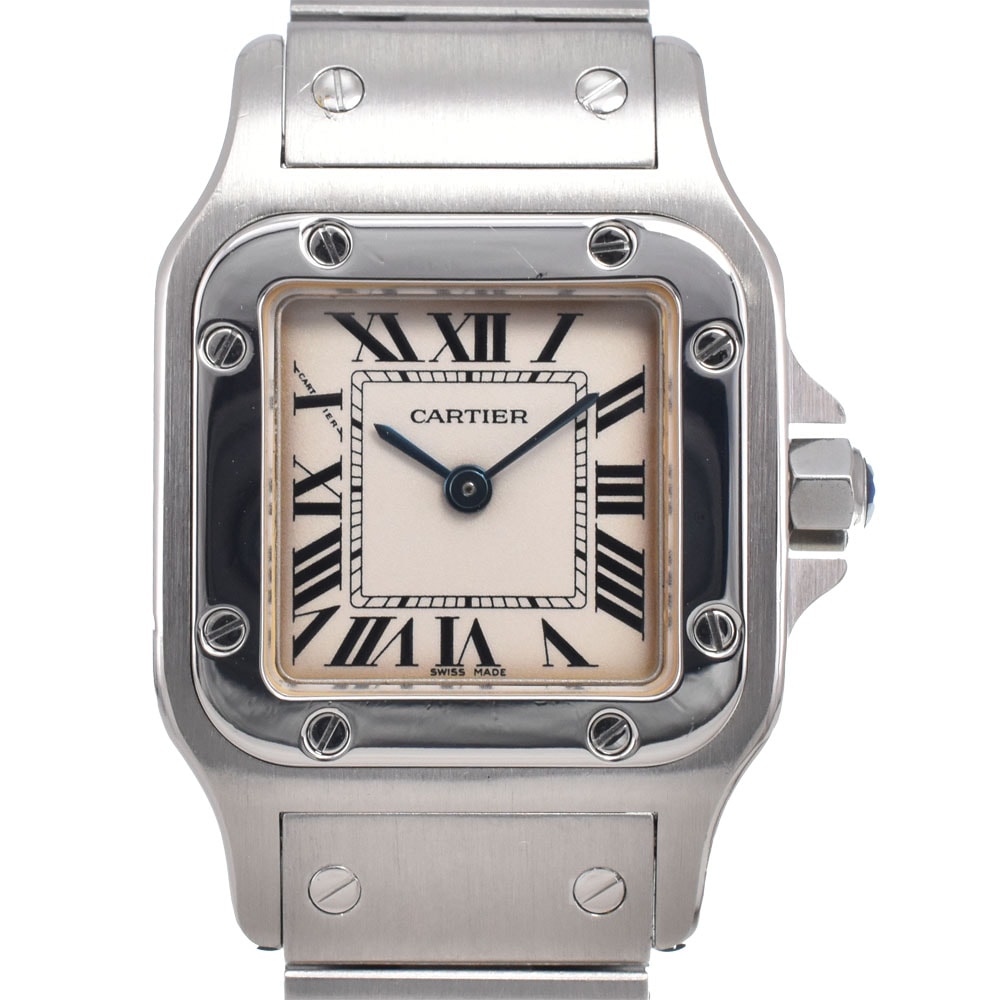 カルティエ CARTIER W20056D6 サントスガルベ SM シルバー クォーツ レディース 美品 腕時計 J#150433