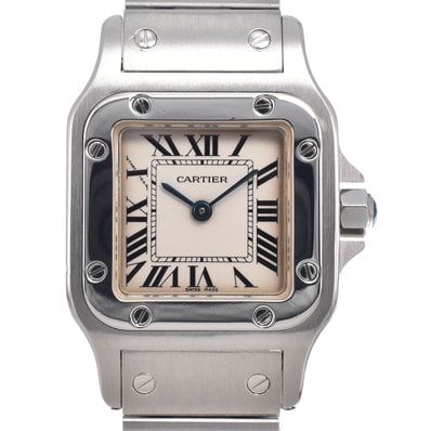 カルティエ CARTIER W20056D6 サントスガルベ SM シルバー クォーツ レディース 美品 腕時計 J#150433