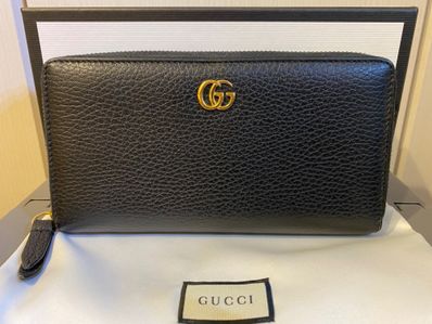 GUCCI Leather Zip Around Wallet "Black"