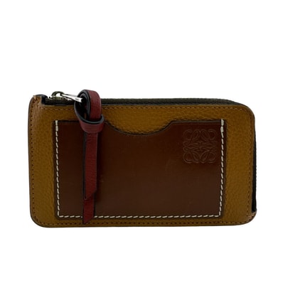 ロエベ LOEWE コインケース アナグラム カードホルダー カードケース L字ファスナー ブラウン