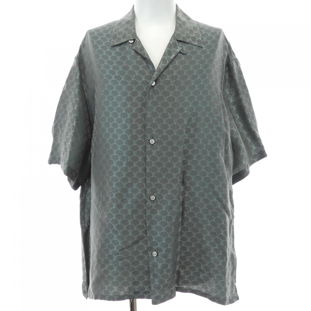 ルイヴィトン LOUIS VUITTON ショートスリーブジャガードシルクプレンドシャツ HRS30WKSY S/Sシャツ