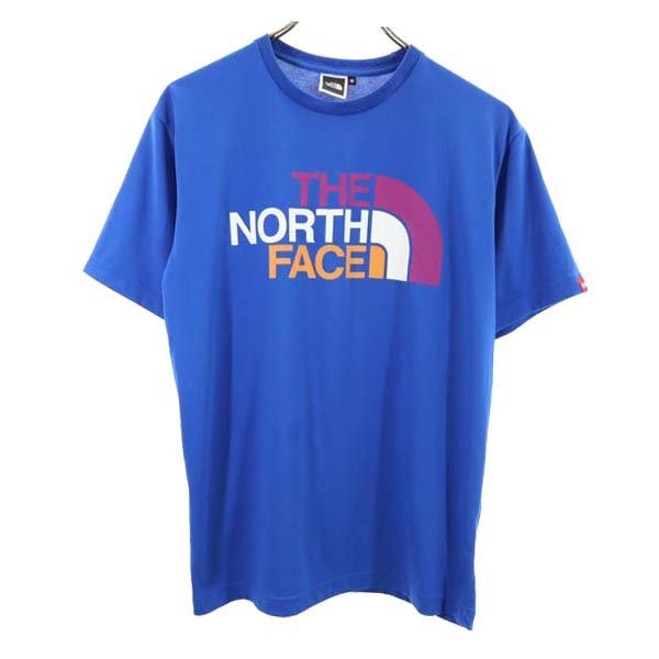 THE NORTH FACE ノースフェイス NT31352 ロゴプリント 半袖 Tシャツ M ブルー系 アウトドア