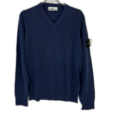 ストーンアイランド 6015545B8 インディゴ Vネック ロングスリーブ カットソー M