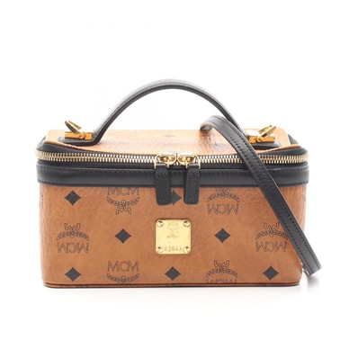 エム・シー・エム MCM ヴィセトス 2WAY ハンドバッグ バッグ PVCコーティングキャンバス レザー レディース ブラウン系 / ブラック系 【中古】