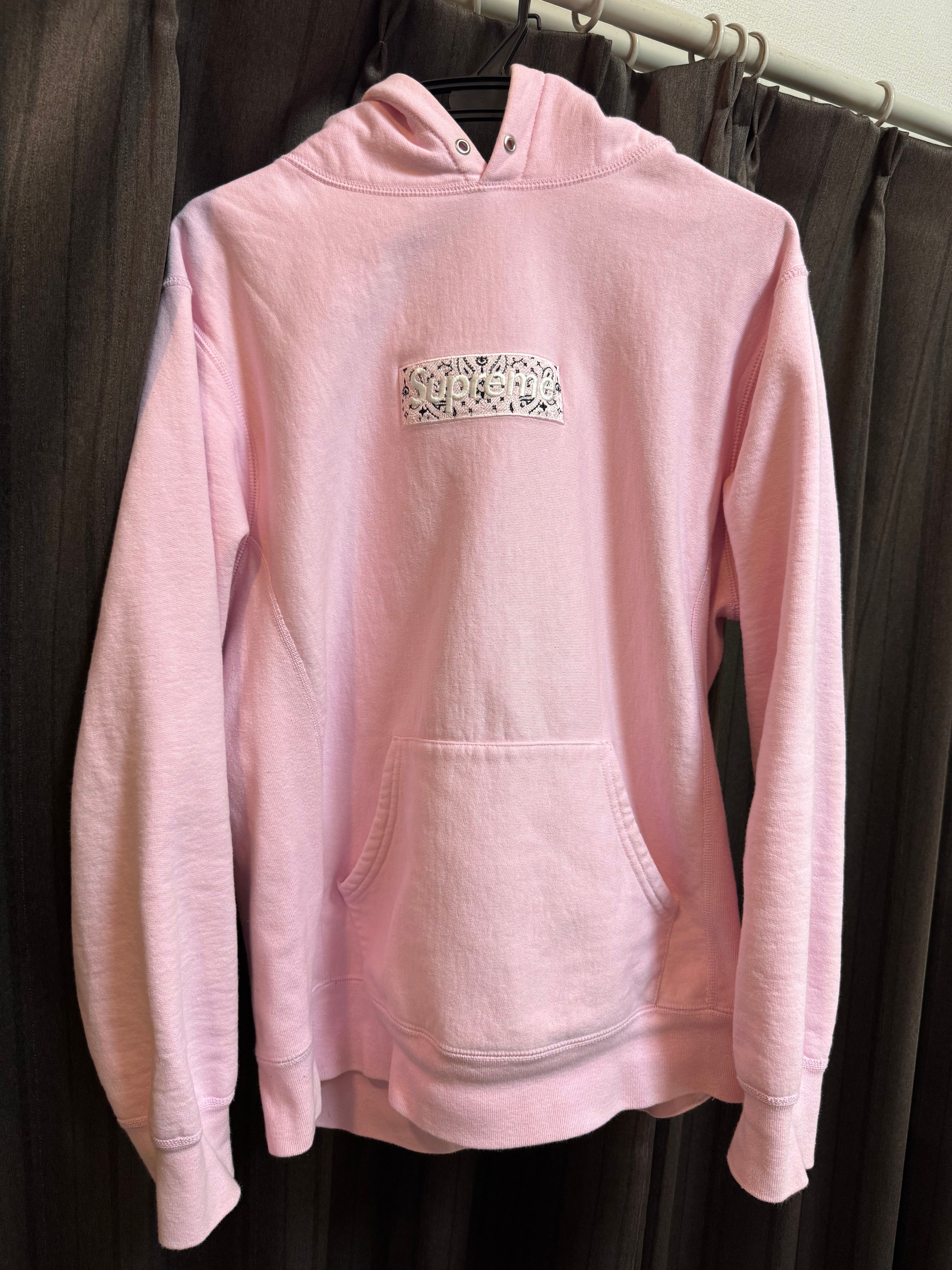 Supreme Bandana Box Logo Hooded Sweatshirt "Pink"