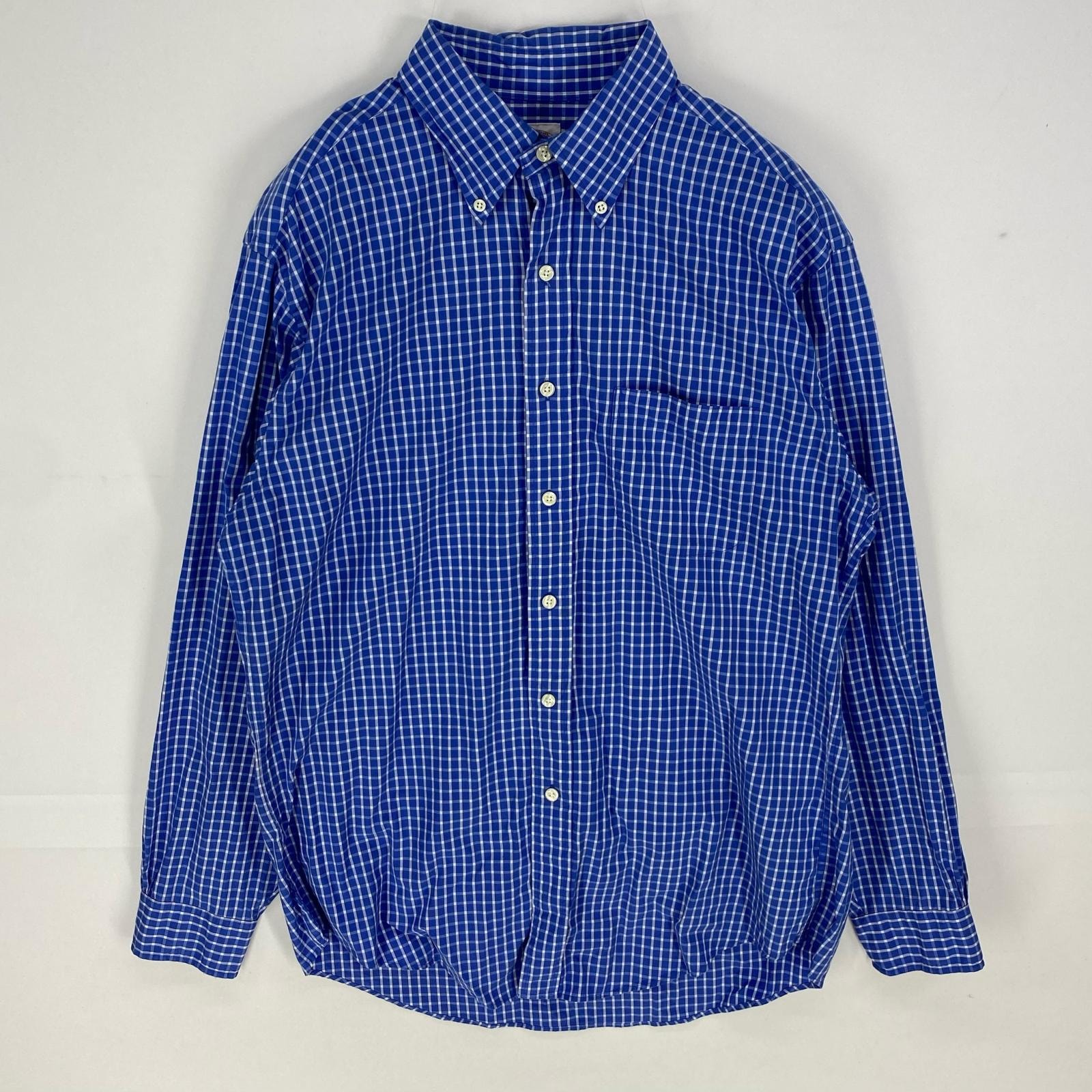 古着 ブルックスブラザーズ Brooks Brothers 長袖シャツ ボタンダウン ロングスリーブ 346 M ブルー系 チェック メンズ