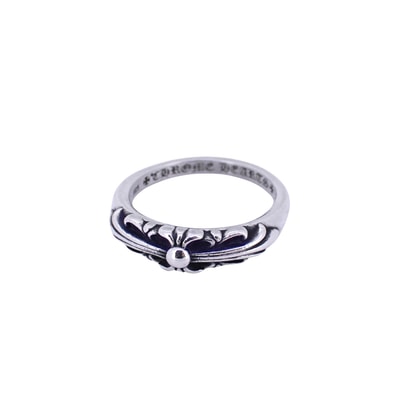 CHROME HEARTS クロムハーツ ベビークラシック フローラルクロス SV925 インボイス有 シルバー メンズ リング 指輪