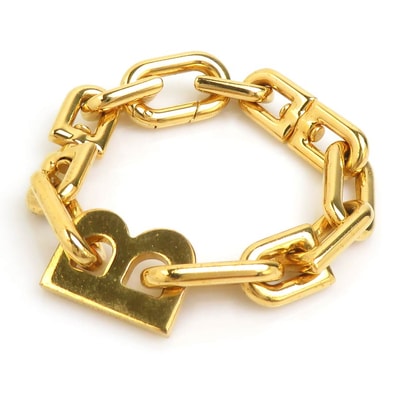 バレンシアガ BALENCIAGA ブレスレット B chain ブレスレット メタル ゴールド レディース【中古】 r11359k