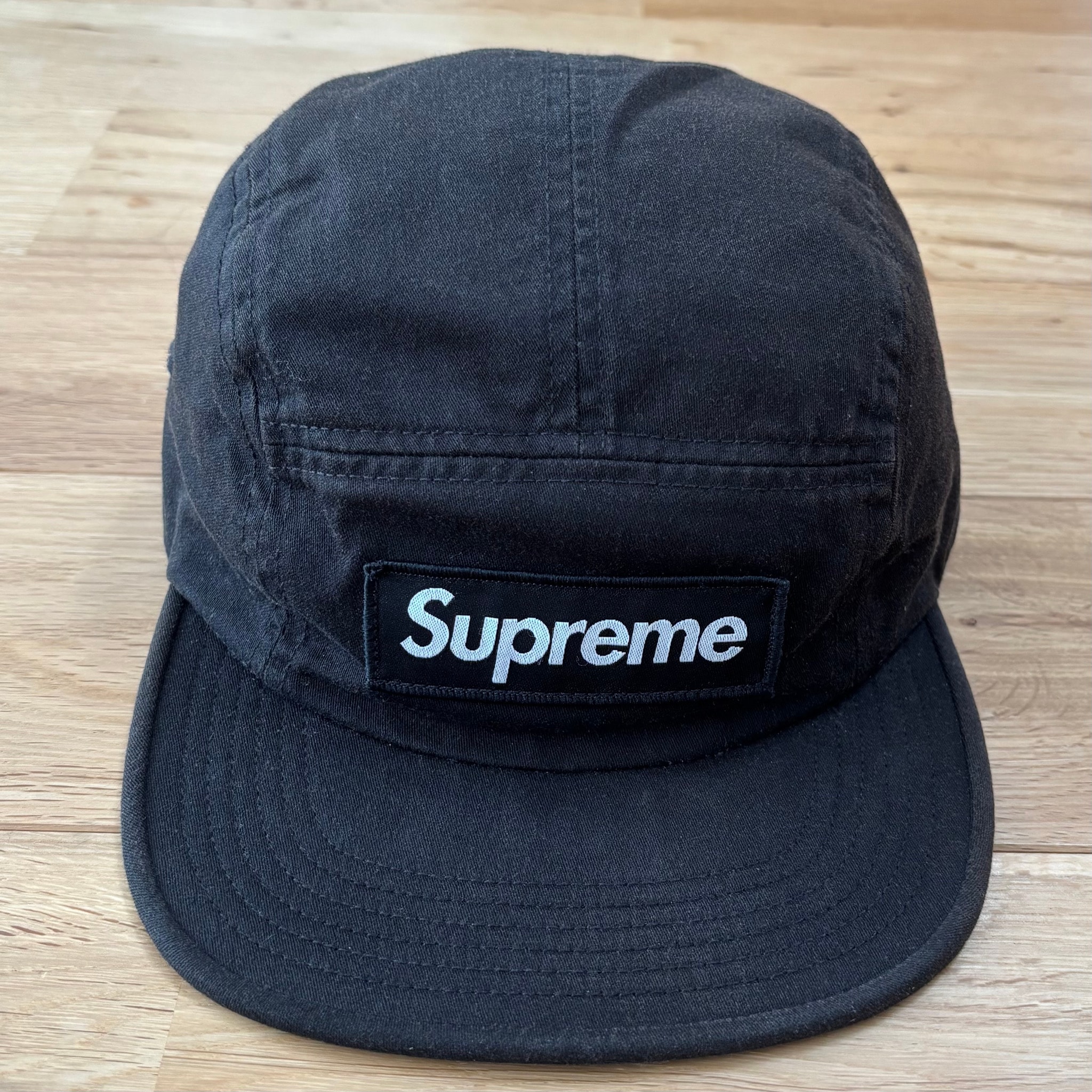 Supreme Camp Cap 黒 ボックスロゴ キャップ シュプリーム