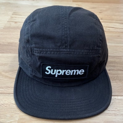 Supreme Camp Cap 黒 ボックスロゴ キャップ シュプリーム