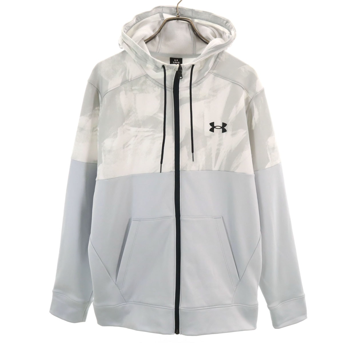 UNDER ARMOUR アンダーアーマー トレーニング 長袖 ジップパーカー L ライトグレー ジャージ