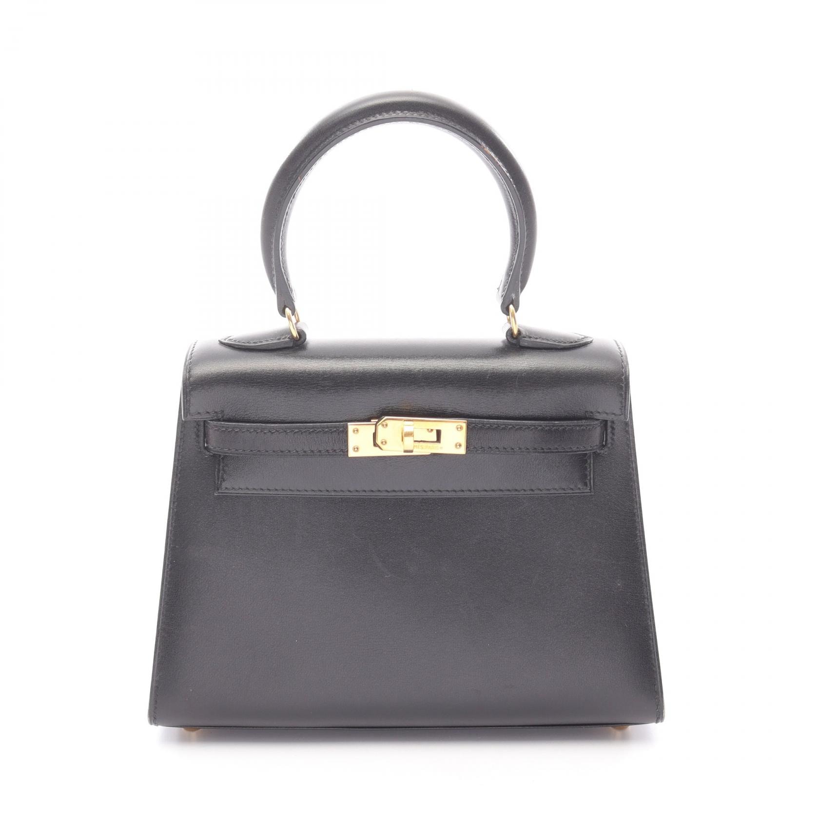 エルメス HERMES ミニケリー ハンドバッグ バッグ カーフ(牛革) ボックスカーフ ○Y刻印(1995年製造) レディース ブラック系 011750CC 【中古】