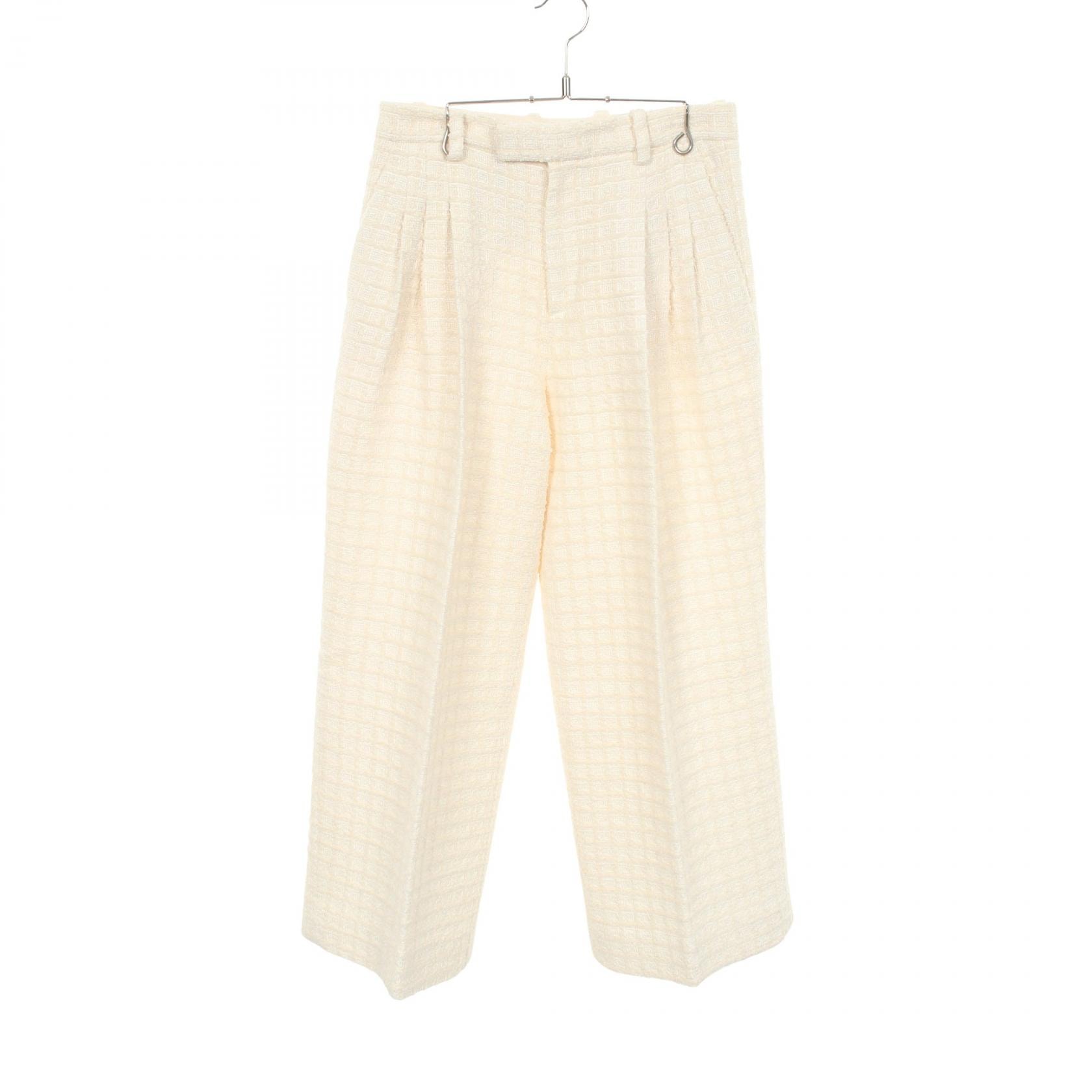 グッチ GUCCI ツイード パンツ 衣料品 ボトムス コットン レーヨン レディース アイボリー系 【中古】