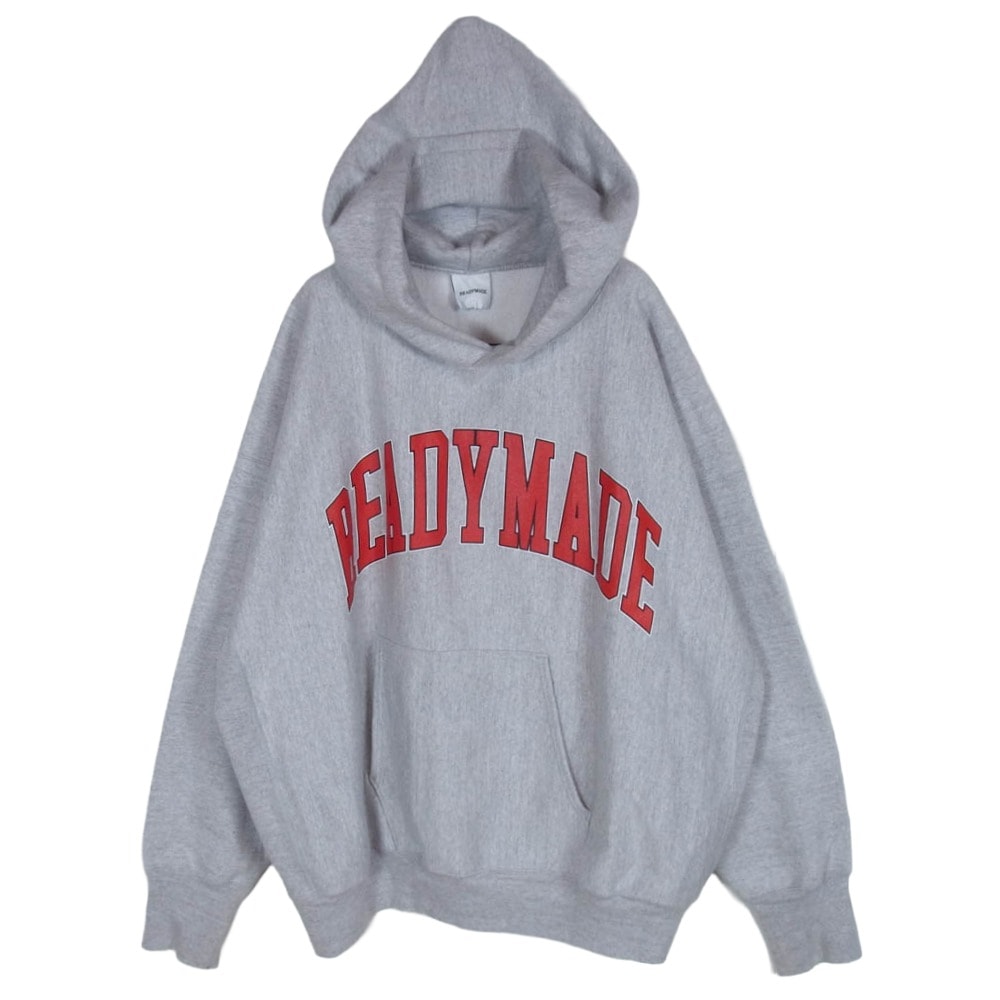 READY MADE レディメイド パーカー 24AW RE-CO-GY-00-00-286 HOODIE ARCH LOGO アーチロゴプリント プルオーバーパーカー フーディー グレー系 XL【中古】