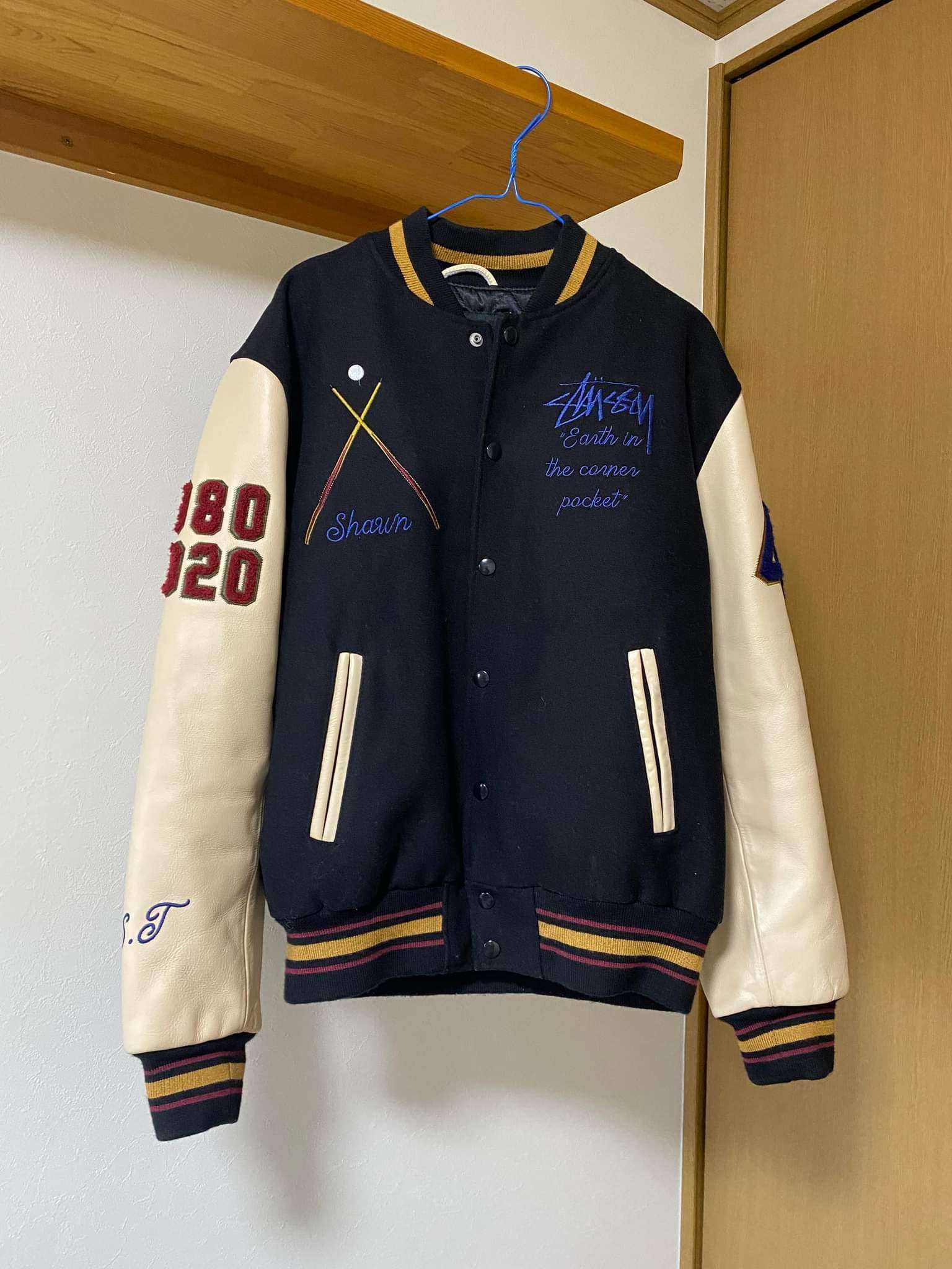 Stussy 40TH ANNIVERSARY IST VARSITY JACKET "Black"