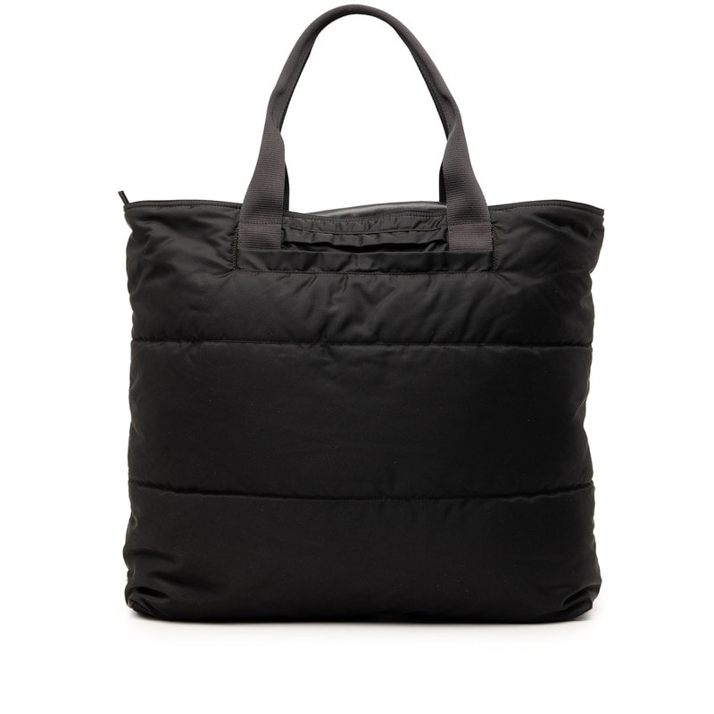 プラダ 三角ロゴプレート トラベルバッグ ボストンバッグ ブラック ナイロン レザー レディース PRADA 【中古】