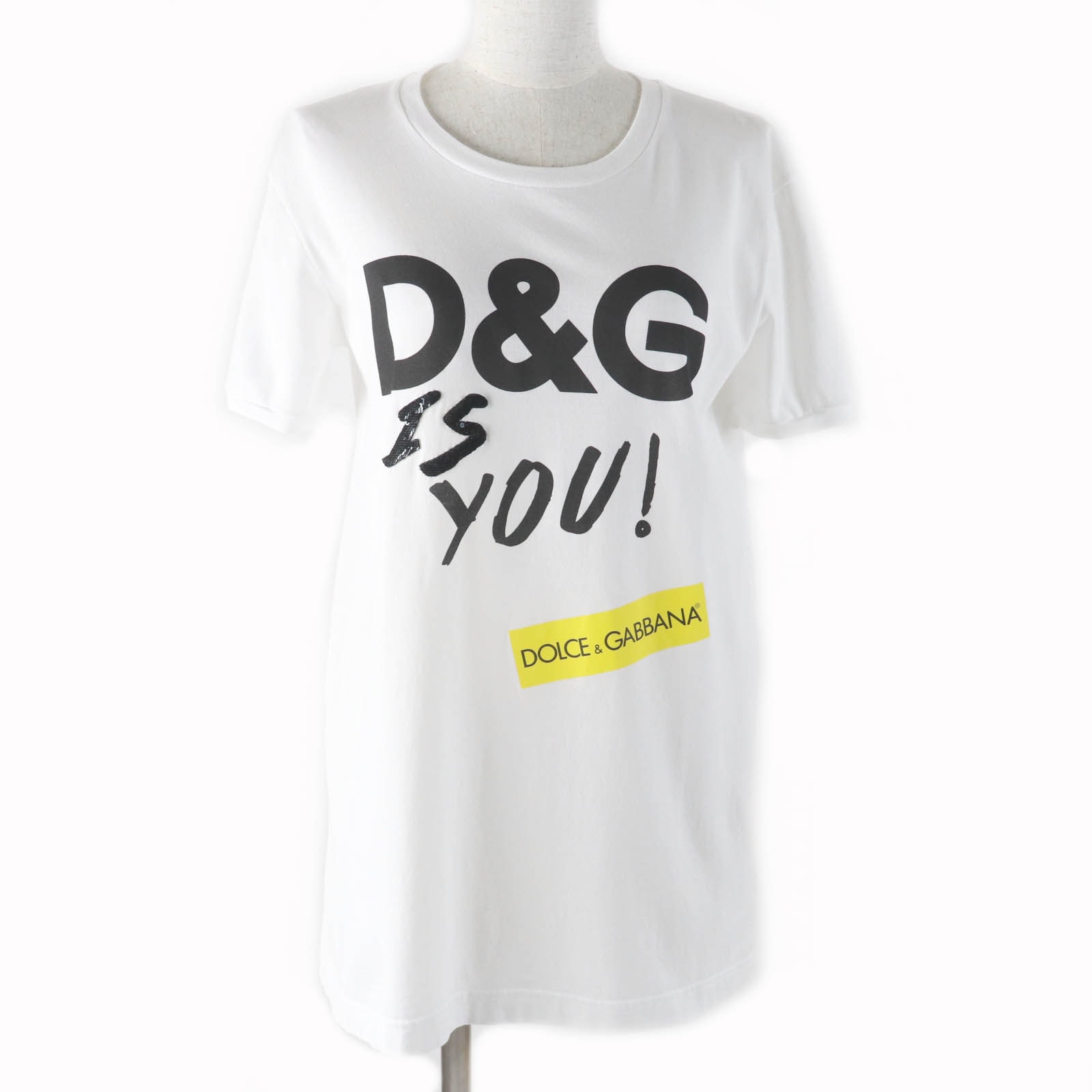 極美品 ドルチェ&ガッバーナ
 半袖Tシャツ ホワイト レディース 38 F8K74Z/HH7LS