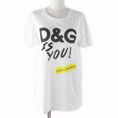 極美品 ドルチェ&ガッバーナ
半袖Tシャツ ホワイト レディース 38 F8K74Z/HH7LS