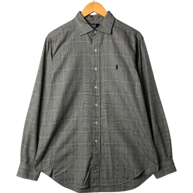 古着 ラルフローレン Ralph Lauren POLO by Ralph Lauren WESTERTON CLASSIC FIT グレンチェック ワイドカラー 長袖 コットンチェックシャツ メンズL相当/eaa563750