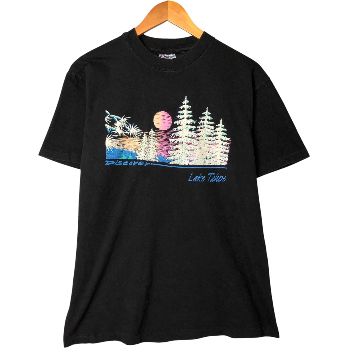 古着 80年代 ヘインズ Hanes BEEFY-T 青タグ プリントTシャツ USA製 メンズL相当 ヴィンテージ/eaa579224