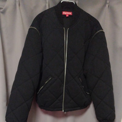 Supreme Zip-Off Sleeve Quilted Bomber Jacket "Black"