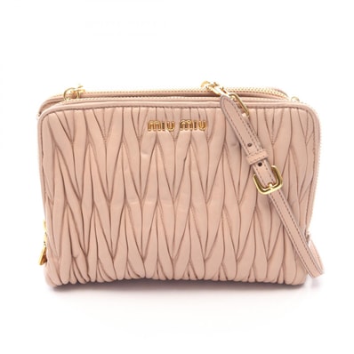 ミュウ ミュウ Miu Miu マテラッセ ショルダーバッグ バッグ レザー レディース ピンク系 【中古】
