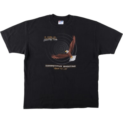 古着 90年代 ヘインズ Hanes BEEFY-T 鷲柄 イーグル柄 プリントTシャツ USA製 メンズXL相当 ヴィンテージ/eaa654813