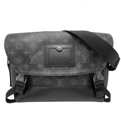 LOUIS VUITTON ルイヴィトン ショルダーバッグ モノグラムエクリプス メッセンジャー・ヴォワヤージュPM メッセンジャーバッグ 肩掛け 斜め掛け M40511 ブラック 黒 シルバー金具 メンズ【中古品】
