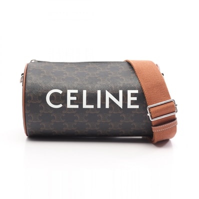 セリーヌ CELINE トリオンフ ショルダーバッグ バッグ PVCコーティングキャンバス レザー レディース ブラック系 / ブラウン系 110052EKK 【中古】