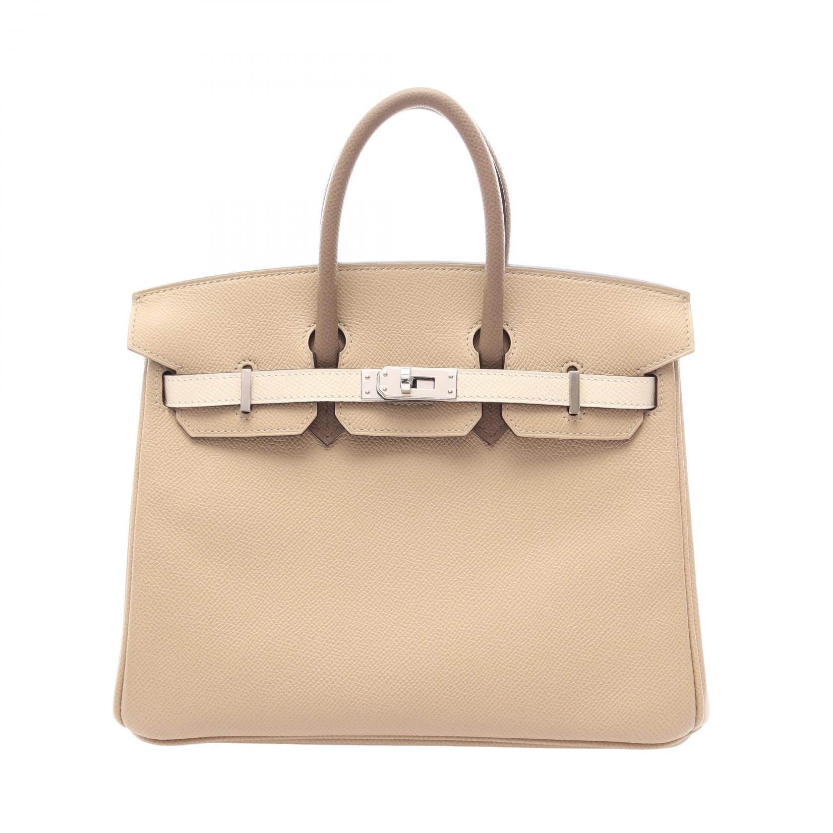 エルメス HERMES バーキン25 トリコロール トレンチ クレ エトゥープ ハンドバッグ バッグ ヴォーエプソン ヴォーエプソン ベージュ K刻印(2025年製造) レディース ベージュ系 / ホワイト系 / グレー系 【中古】