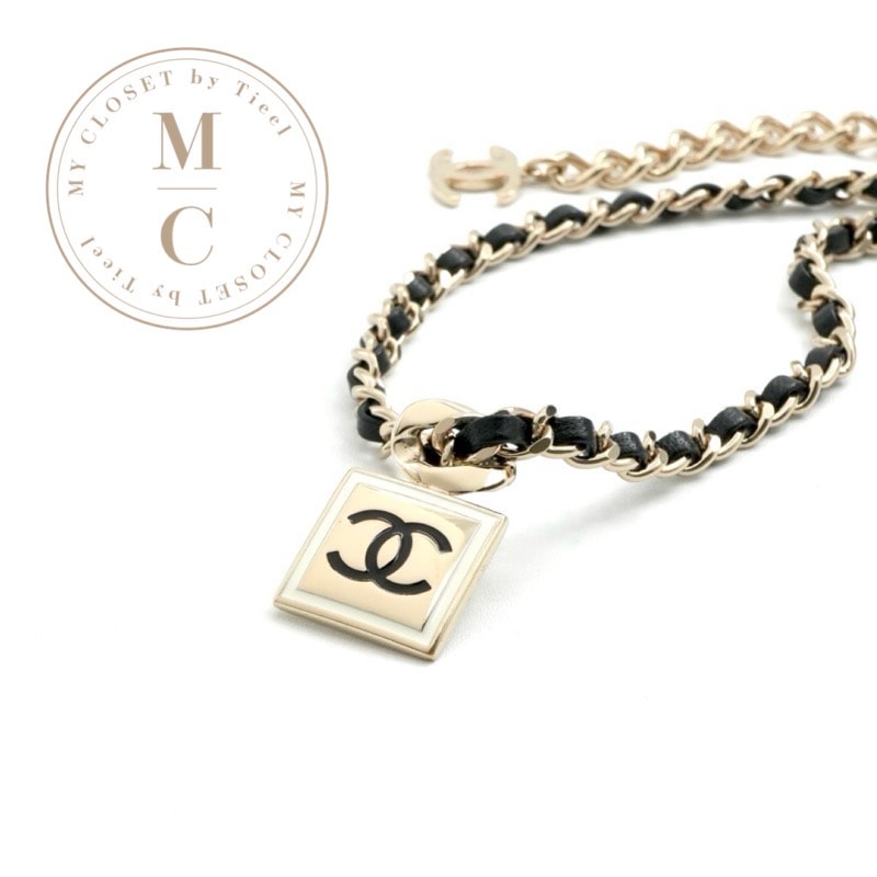 シャネル CHANEL ネックレス ペンダント チョーカー ゴールド ココマーク スクエア チェーン