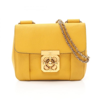 クロエ Chloe エルシー ショルダーバッグ バッグ レザー レディース イエロー系 【中古】