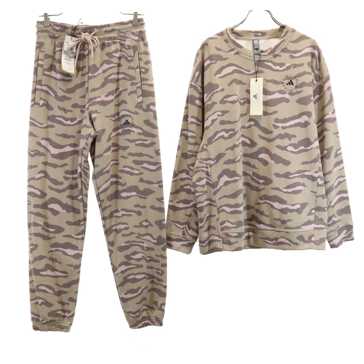 adidas by Stella McCartney アディダスバイステラマッカートニー 未使用 アニマル柄 長袖 スウェット トレーナー 上下セットアップ S/M