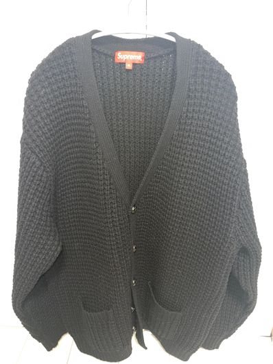 Supreme Waffle Knit Cardigan "Black"