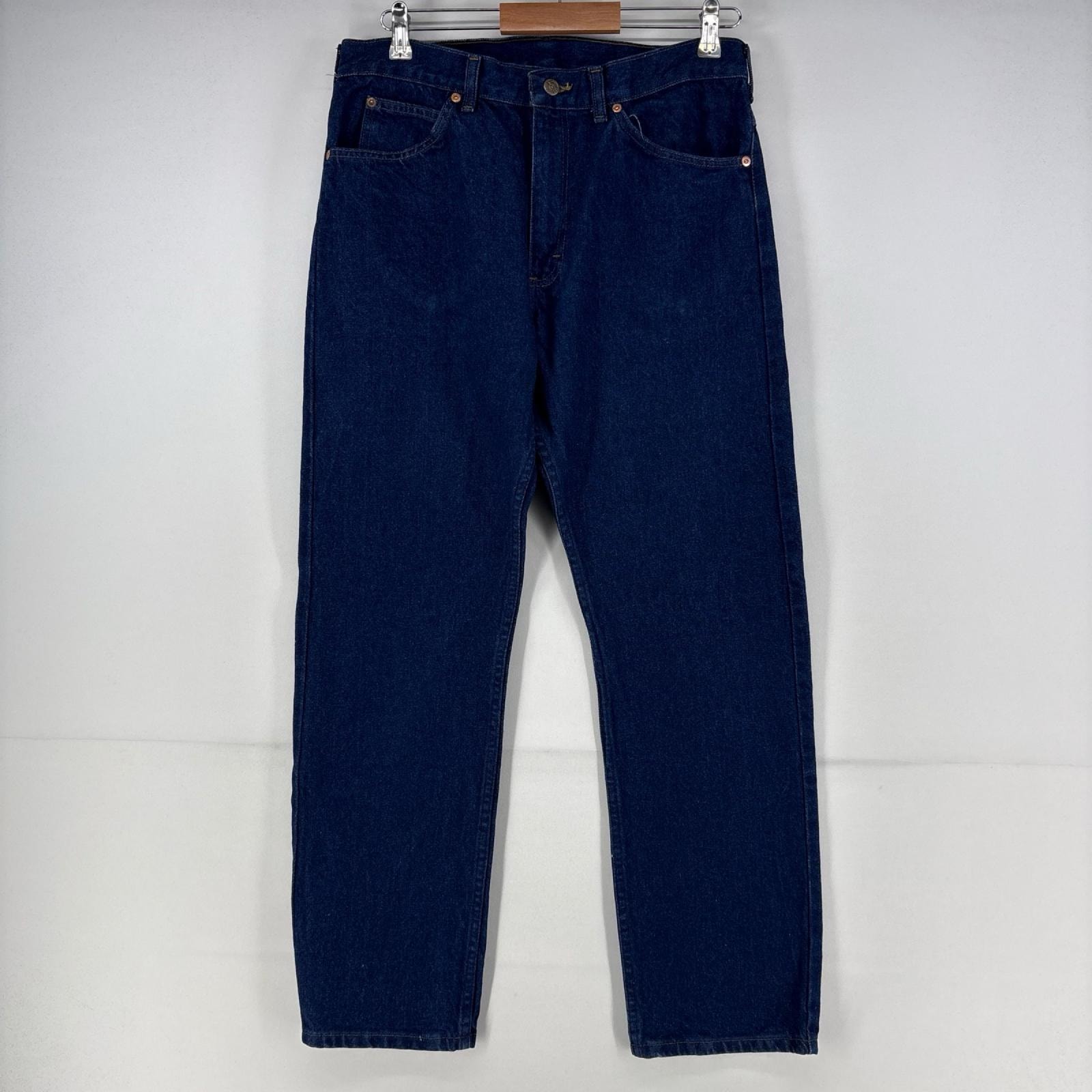 古着 90's/90年代 リー Lee USA製 デニム パンツ 5ポケット ストレート ジップ w36 L32  ブルー メンズ