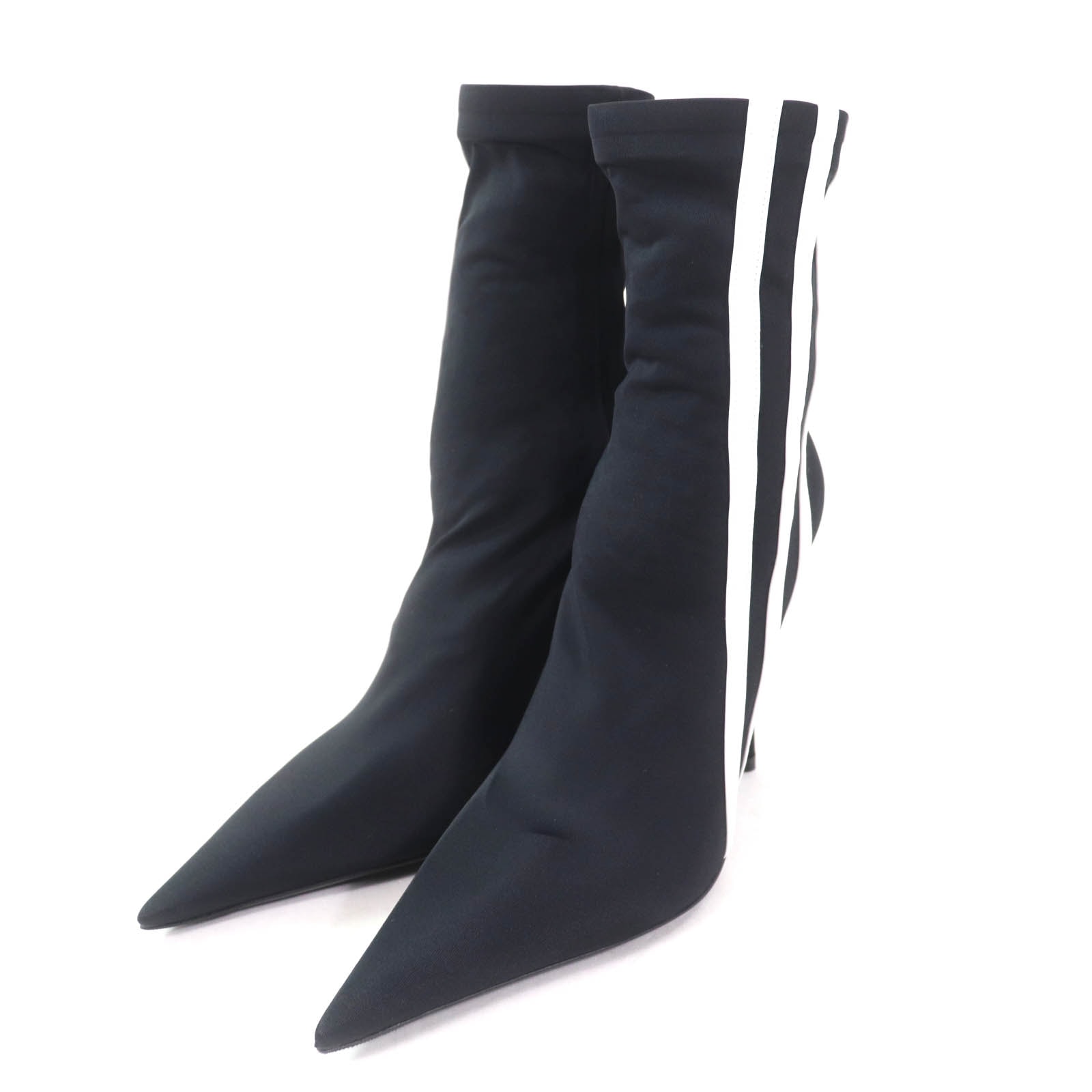 極美品 バレンシアガ×アディダス
 ショートブーツ ブラック ホワイト レディース 35